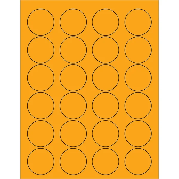Box Partners 1 5/8x22 Fluorescent Orange Circle Laser Labels LL193OR