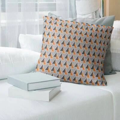 Shifted Arrows Pattern Throw Pillow Cover Brayden Studio Color: Orange Accent - Size: 14x22 x 14