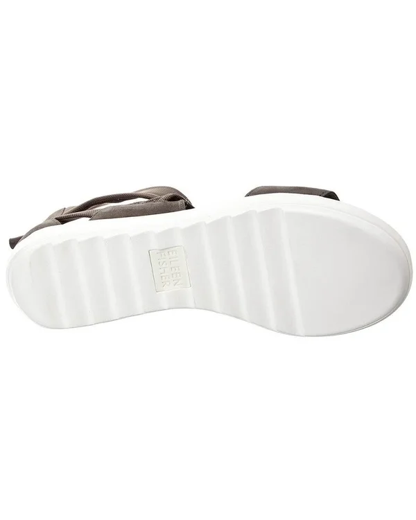 Eileen Fisher Kash Leather Sandal, 6.5, Grey