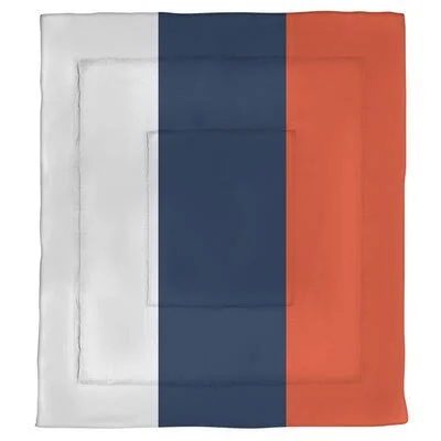 College Stripes Illinois Microfiber Single Reversible Comforter East Urban Home Size: Twin XL Comforter - Color: White/Navy