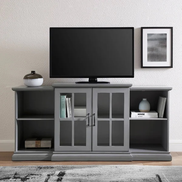 Copper Grove 60-Inch Tier Top 2-Door TV Stand Console - Antique White
