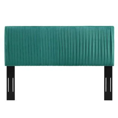 Liudger Upholstered Panel Headboard Everly Quinn Size: Twin, Color: Teal