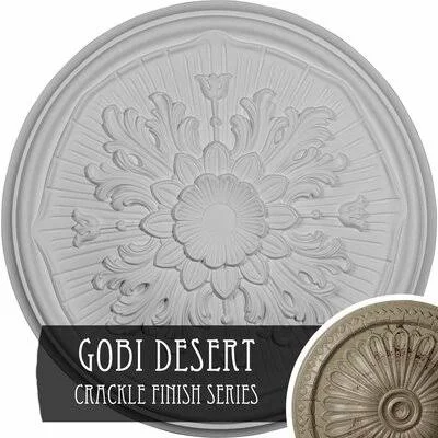 15 3/4x22OD x 5/8x22P Luton Ceiling Medallion (Fits Canopies Up to 1 1/8x22), Hand-Painted Gobi Desert Crackle