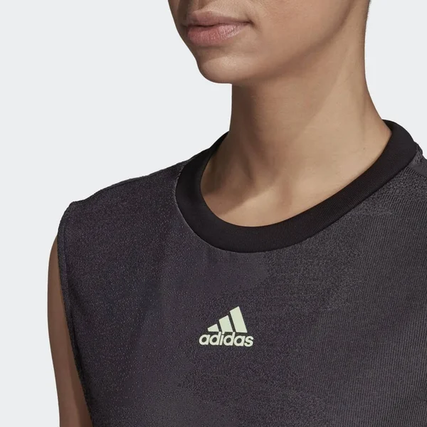 Adidas Women's New York Tennis Dress (Black/Glow Green)