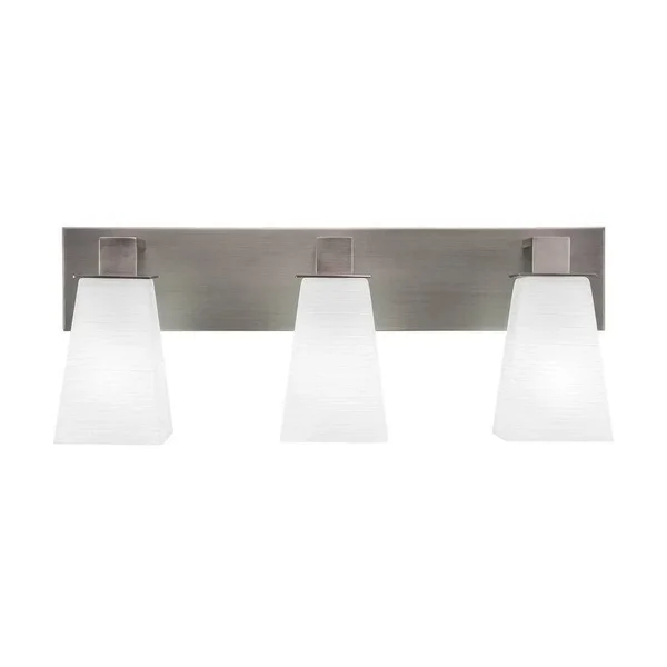 Toltec 583-GP-631 Apollo - Three Light Bath Bar Graphite Finish with Square Frosted Crystal Glass