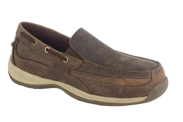 Rockport Works Sailing Club Slip on Boat Shoe Steel Toe - Men's Brown