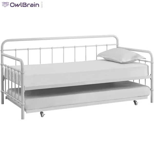 Better Homes and Gardens Kelsey Metal Daybed & Trundle, White, Size: Twin