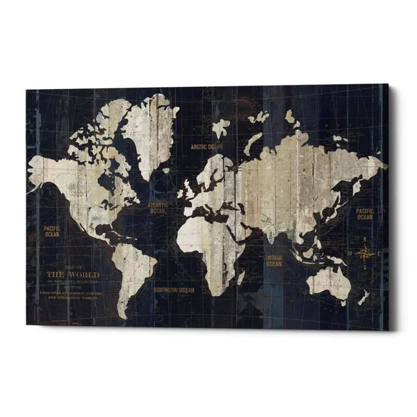 Epic Graffiti Old World Map by Wild Apple Portfolio - Giclee Canvas Wall Art, 18x22x26x22 40x22 x 60x22