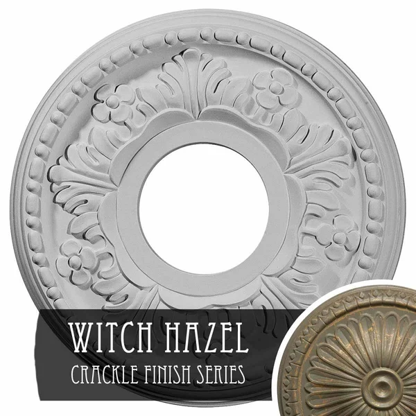 11 7/8x22OD x 3 5/8x22ID x 7/8x22P Helene Ceiling Medallion (Fits Canopies Up to 5 1/4x22), Hand-Painted Witch Hazel Crackle