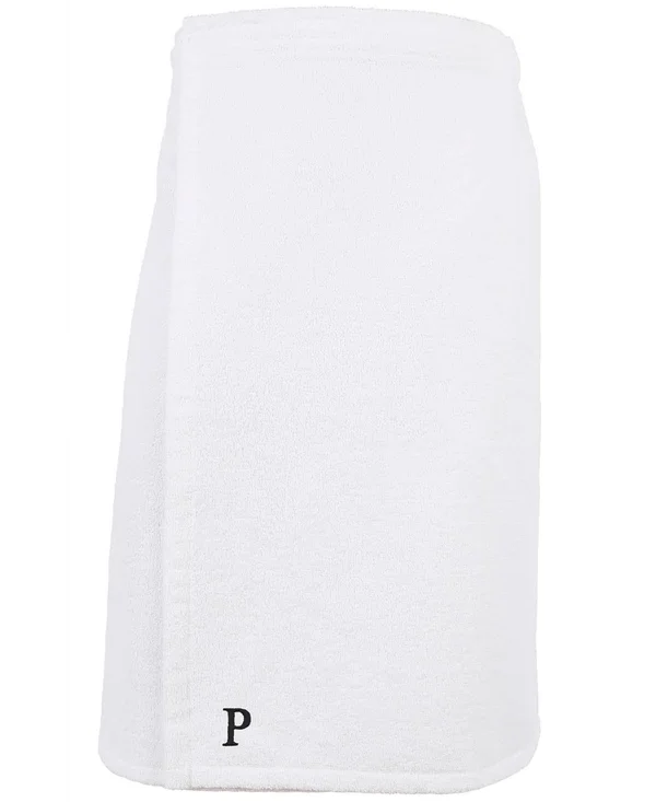 Linum Home Textiles Turkish Cotton Personalized Women's Terry Body Wrap, White
