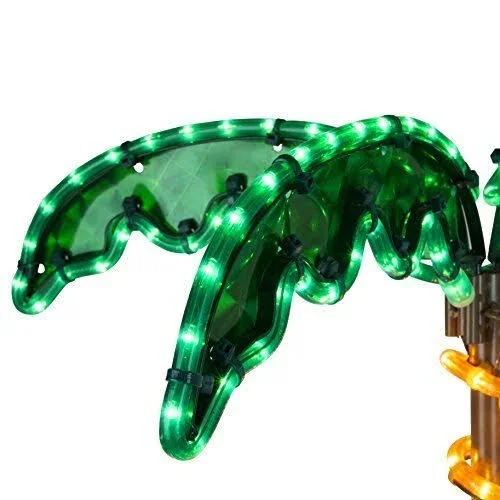 Wintergreen Corporation 7& Deluxe Tropical LED Rope Light Palm Tree with Lighted Holographic Trunk and Fronds