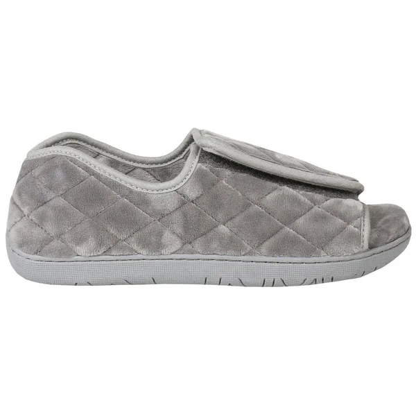 Foamtreads Women's Nova Open Toe Slippers Quilted Velvet Hard Sole - Wide Width