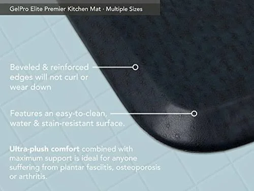 GelPro Elite Quill Atlantic Blue 20 in. x 36 in. Comfort Kitchen Mat