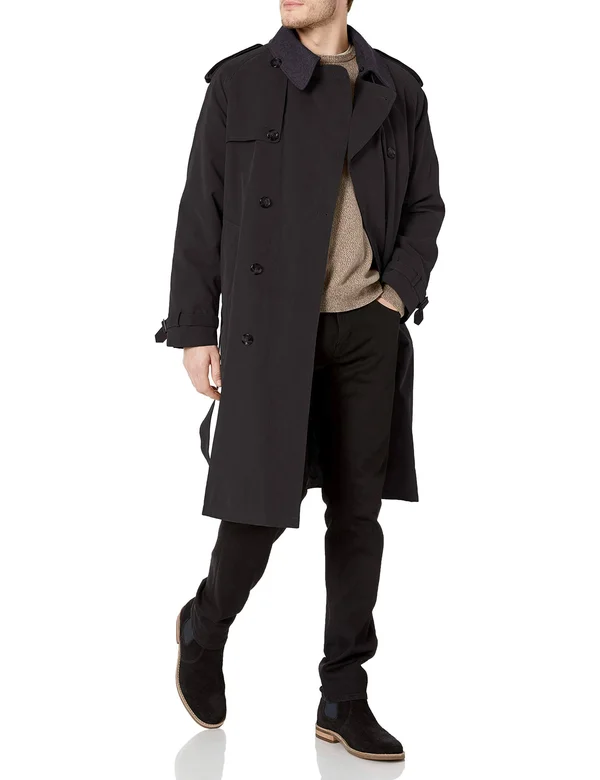 London Fog - Iconic Trench Coat - Black - 46R - Men's