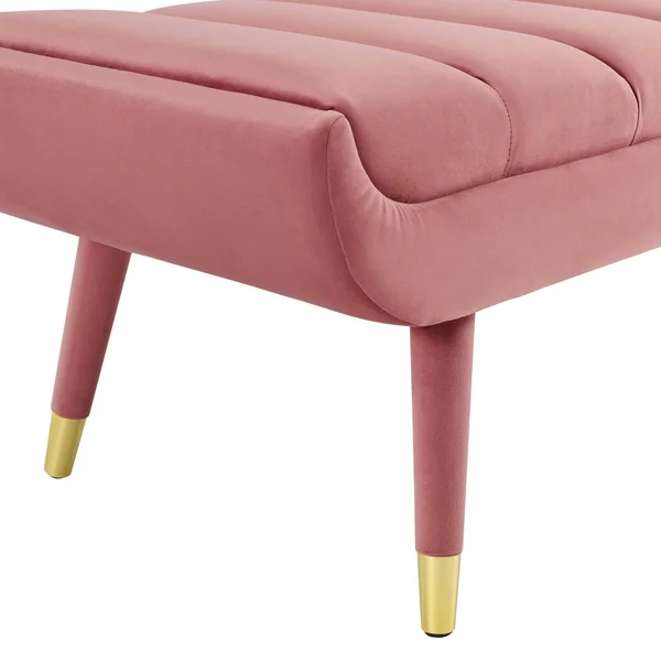 Modway Gray Guess Channel Tufted Performance Velvet Accent Bench