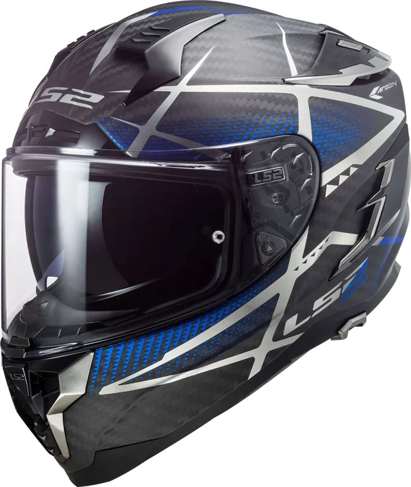 LS2 FF327 Challenger Carbon Konic Helmet - black-blue, Size L
