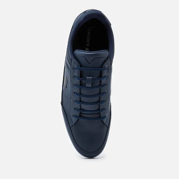 Lacoste Chaymon Bl 1 Navy White Leather Mens Trainers, 9 UK