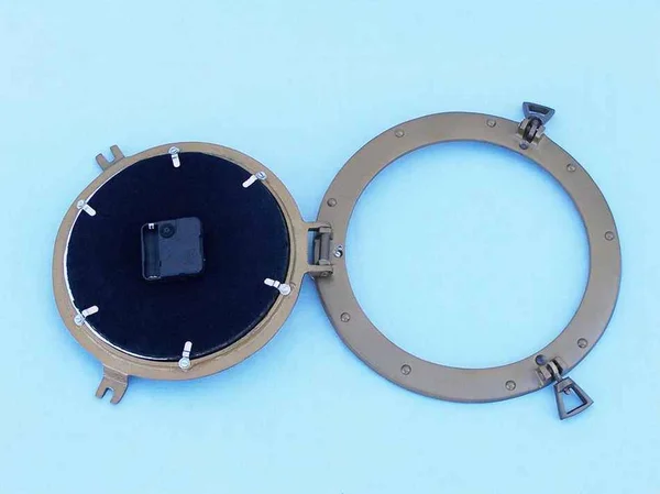 Antique Brass Decorative Ship Porthole Clock 8x22