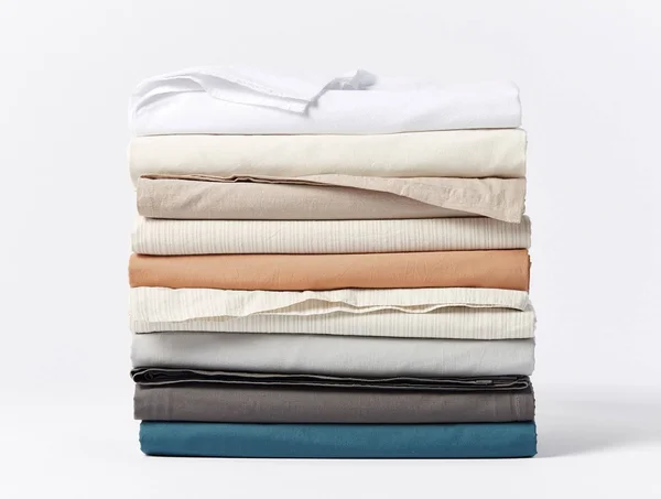 Coyuchi, Organic Crinkled Percale Fitted Sheet Cal King Pewter