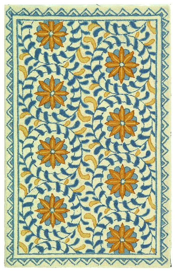 Safavieh Chelsea HK150A 5&6x22 x 5&6x22 Round Ivory, Blue Area Rug