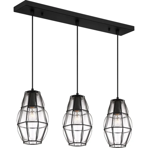 Quoizel 3 Light Blythe Island Chandelier Earth Black BLH330EK