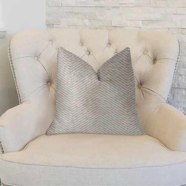 Plutus Plainville Beige Luxury Throw Pillow 24x22L x24x22W