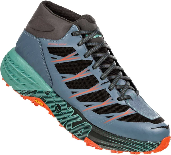 HOKA Men's Speedgoat Mid Waterproof Shoes in Blue/Grey, Size 10