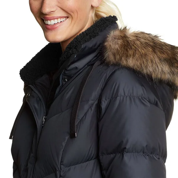 Eddie Bauer Plus Size Women's Winter Coat Lodge Cascadian Down Parka Puffer Jacket - Black - 3X