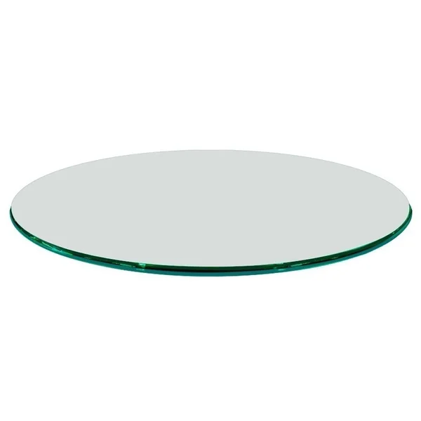34x22 Round Glass Table Top - 1/2x22 Thick, Ogee Tempered