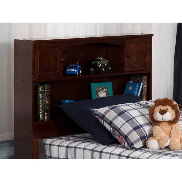 Atlantic Furniture Newport Grey Twin Bookcase Headboard