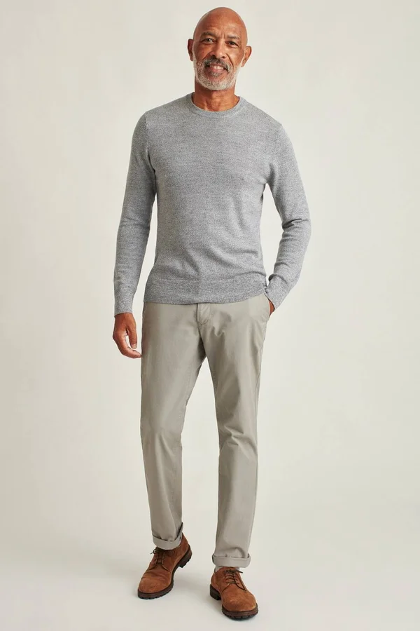 Washable Merino Crew Neck Sweater Slim for Men by Bonobos - Grey - S - Business Casual