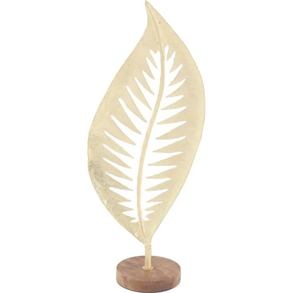 Leeds & Co 25x22H x 10x22W White Aluminum Contemporary Sculpture Leaf