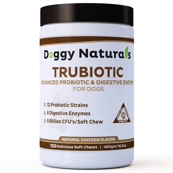 Probiotics for Dogs with Natural Digestive Enzymes + Prebiotics 6 Bill CFUs, 1 Chew Relieves Diarrhea Allergy Breath Yeast Gas