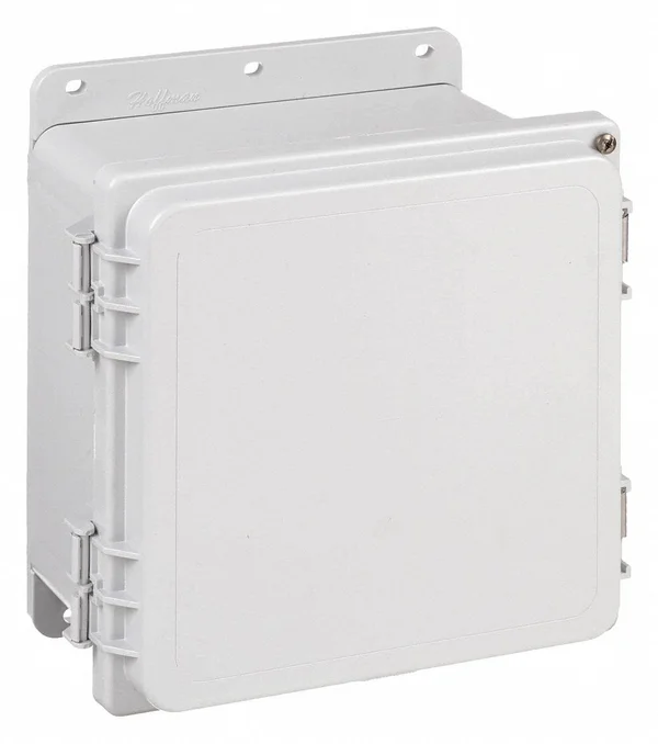 Hoffman 10 inH x 10 inW x 6 Ind Non-Metallic Enclosure - Light Gray, Knockouts: No, Quick Release Latch Closu A10106PHC