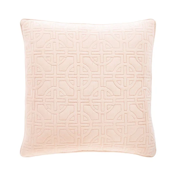 Quilted Cotton Velvet Pillow in Peach