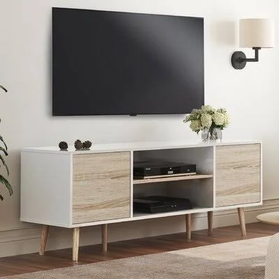 Eaman TV Stand Wade Logan Color: White