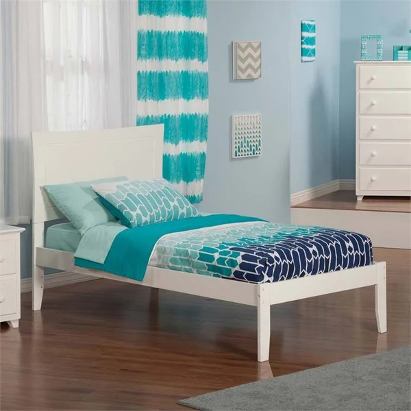 Leo & Lacey Twin XL Panel Platform Bed in White - LL-1653389