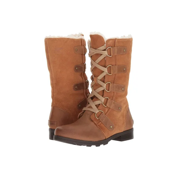 Sorel Women's Emelie Lace-Up Waterproof Boots - Major/Black Waterproof Leather/Suede, 7.5