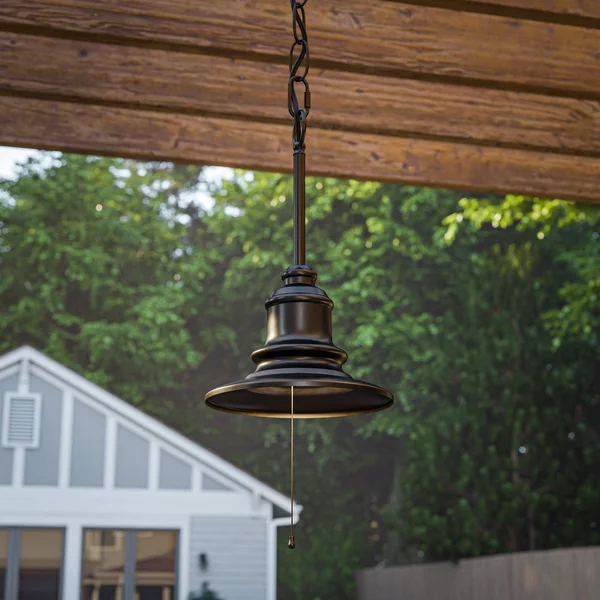 Design Craft Visp Blackened Oil Rubbed Bronze 1-Light Outdoor Pendant