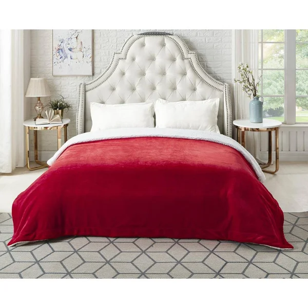 Cozy Tyme Orville Red 90-in x 90-in Polyester Blanket, B173A-20RDQ-LS