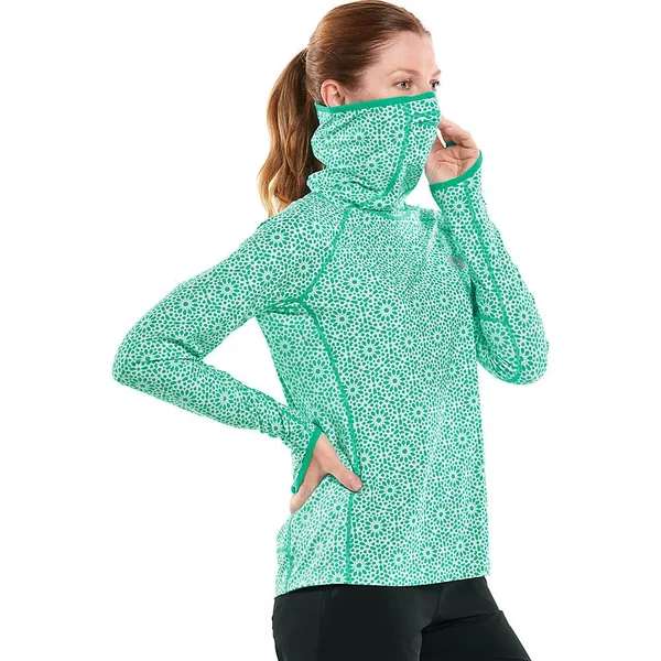 Coolibar Women's Paros Sailing Hoodie, Shirts for Women, Green, XX-Large