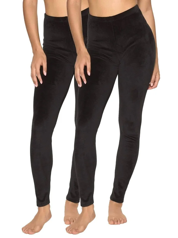 Felina, Velour Winter Leggings 2, Large, Navy/Charcoal