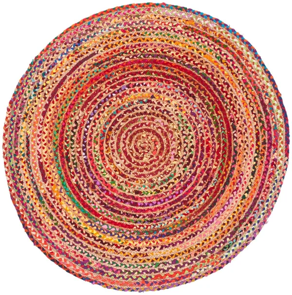 Safavieh Cape Cod Rug Collection CAP702Q - Red, Multi - 4& x 4& Round