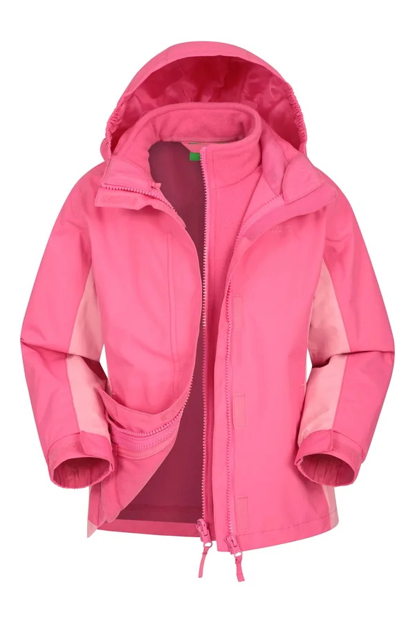 Mountain Warehouse Lightning 3 in 1 Kids Waterproof Rain Jacket - Childrens Raincoat