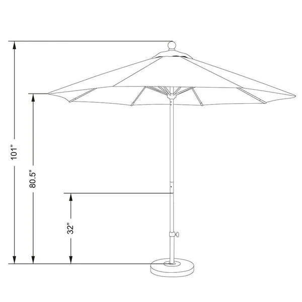 California Umbrella Alto908002-F69 9 ft. Fiberglass Market Umbrella