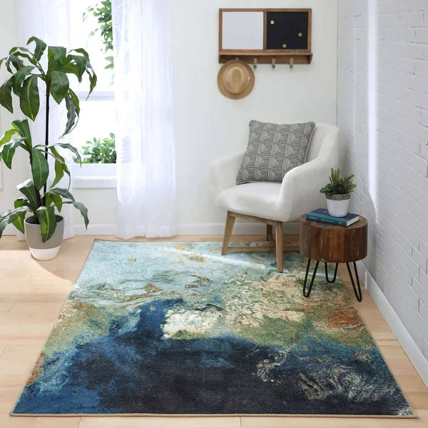 Mohawk Aurora Marble Ink Indoor Area Rug