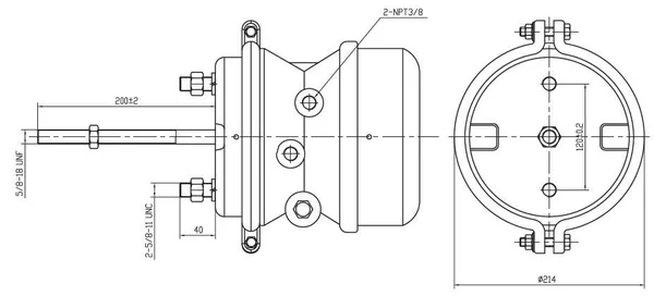 Air Brake Chamber - Sealed - 30/30 New 64 mm Stroke