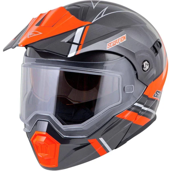 Scorpion Exo AT950 Helmet - Teton, Orange/Grey, Medium Street Helmet