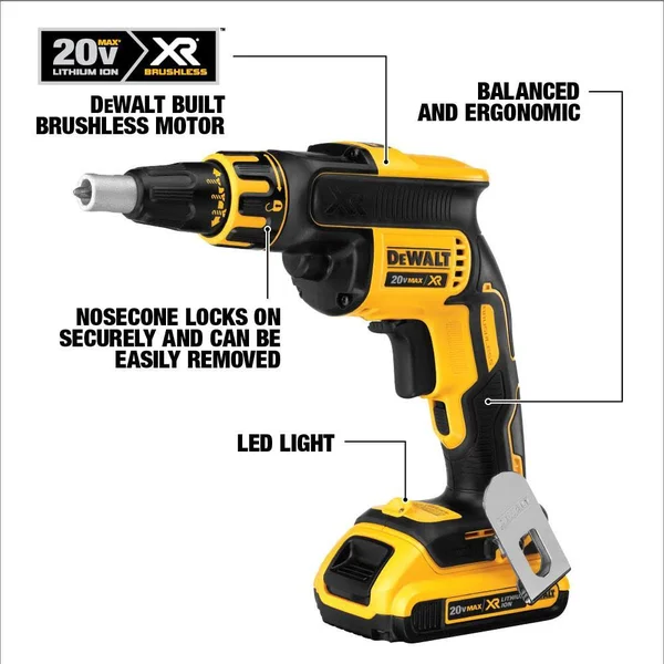 DeWalt DCF620D2 20V Max XR Li-ion Brushless Drywall Screwgun Kit