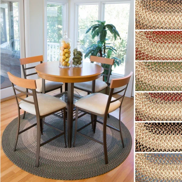 Rhody Rug Ellsworth Indoor/Outdoor Braided Rug - Charcoal 7& x 9& Oval